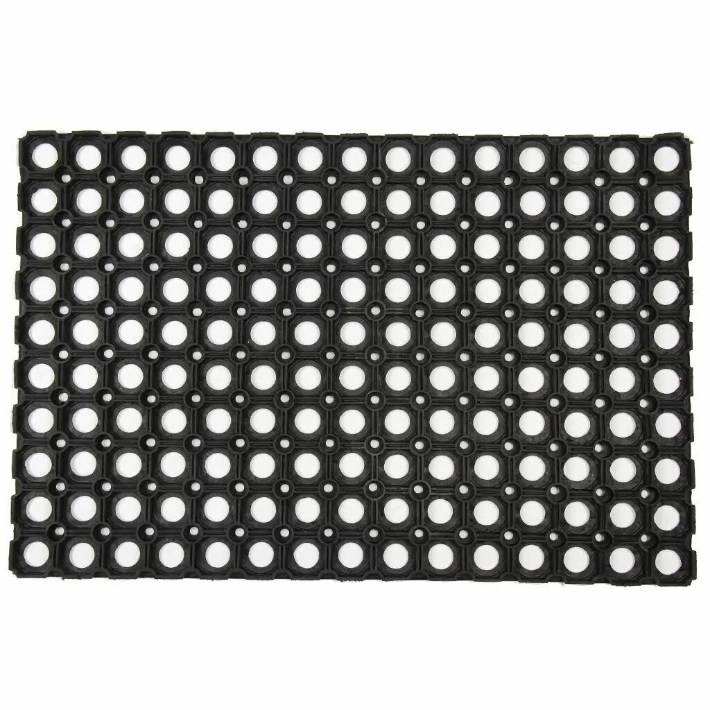 Грязезащитный коврик КНР придверный, 40х60х1,6 см, прямоугольный, резина, сквозные отверстия, без рисунка