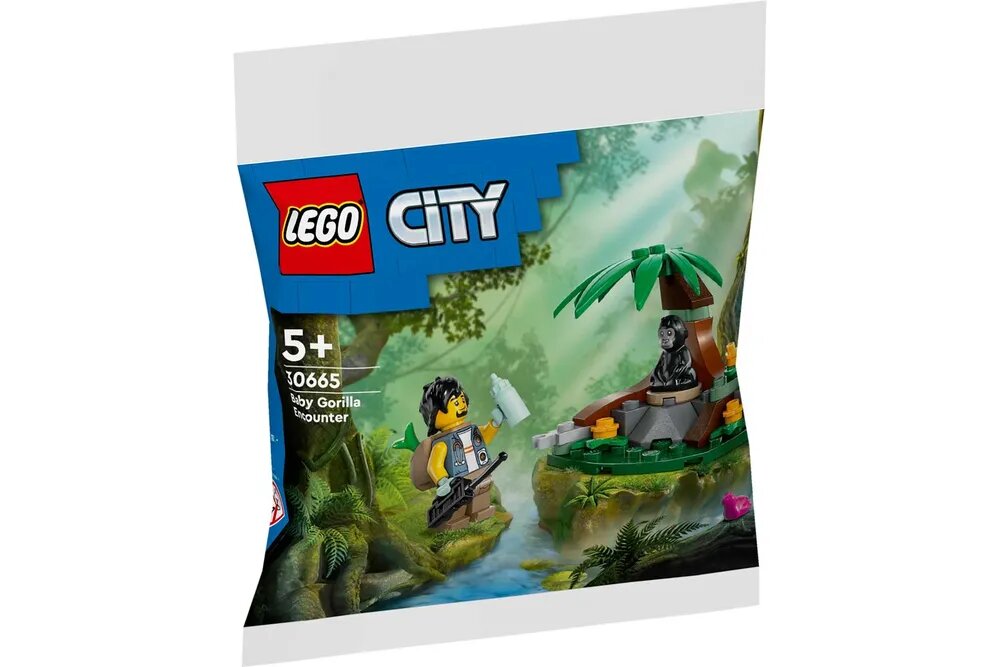 Конструктор детский LEGO City Встреча с детенышем гориллы, 34 деталей, возраст 5+ (упаковка-Polybag), 30665