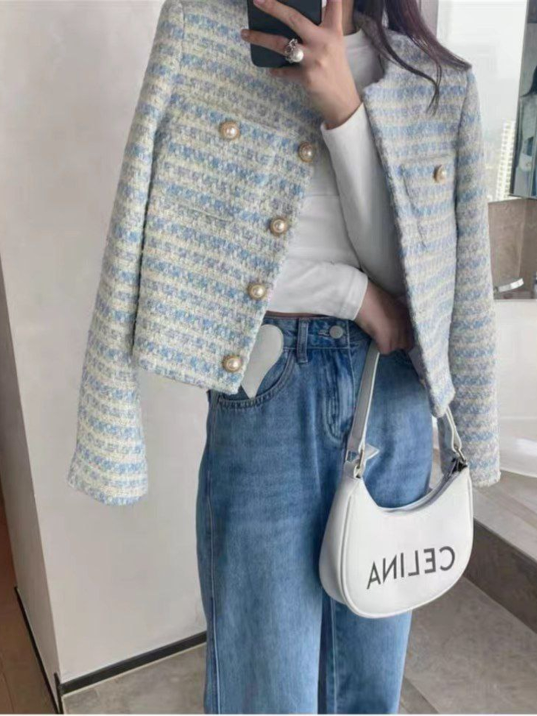 Пиджак ПИДЖАК ТВИД ГОЛУБОЙ