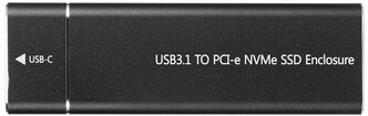 Корпус PALMEXX для M.2 M-key NVMe PCI-e SSD, USB-C 3.1, чёрный