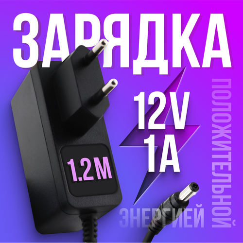 Блок питания (адаптер) 12V 1A 5.5 x 2.1 F12L19-120100SPAV / YGY-12800 / SAL012F /GSCV1000S012V18Y 12V 1A для модемов (роутеров), тв-приставок МТС Ростелеком Wink Дом. ру черный