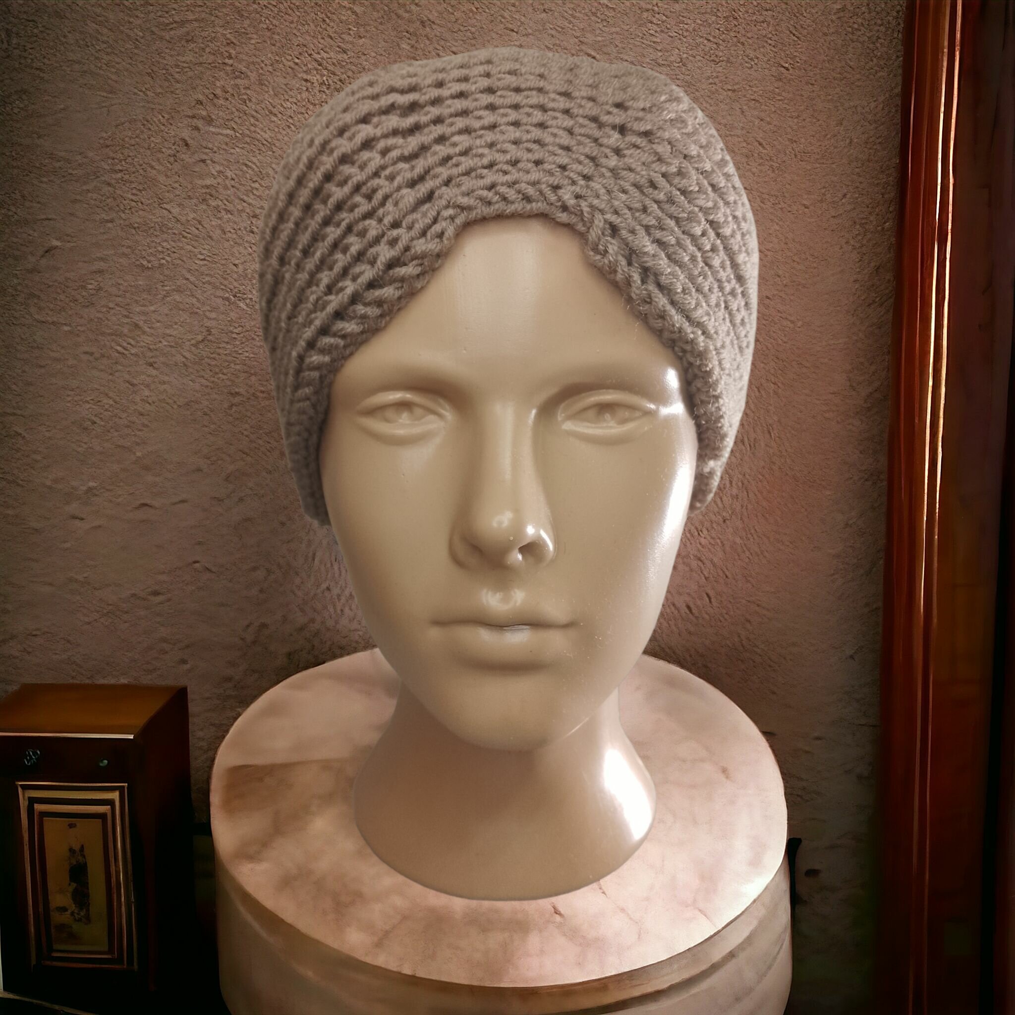 Повязка на голову для волос женская зимняя теплая чалма, размер 54-60