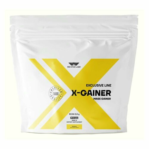 Гейнер для набора массы, 1,5 кг, Red Star Labs X-Gainer, вкус банан