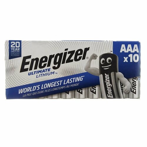 Батарейка Energizer ULTIMATE LITHIUM, 1.5 В, FR03, LR03 /L92 10 штук в боксе