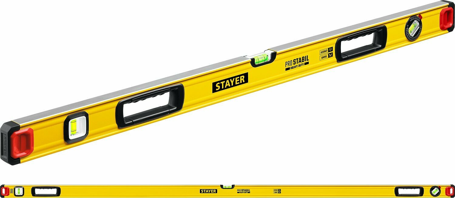 STAYER PRO STABIL 2000 мм усиленный профиль уровень с поворотным глазком Professional (3471-200)