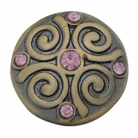 Кнопка "Танец спиралей" розовая