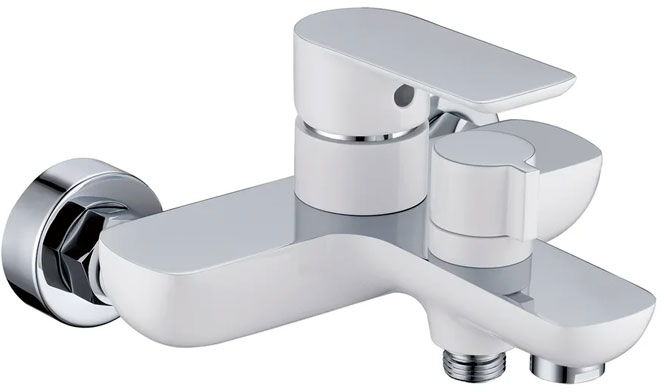 Смеситель для ванны с ручным душем Grocenberg GB8009WC белый/хром