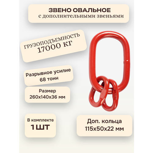 Звено с дополнительными звеньями и плоским профилем 17 тонн OCALIFT, 1 штука