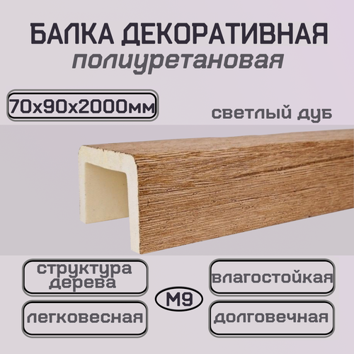 Изображение товара Балка архитектурная полиуретановая Декоративный брус 70ммх90ммх2000мм