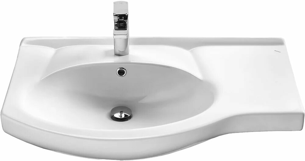 Мебельная раковина AQUATON Коралл 83 с правым крылом  фарфоровая  белая  прямоугольная  российская