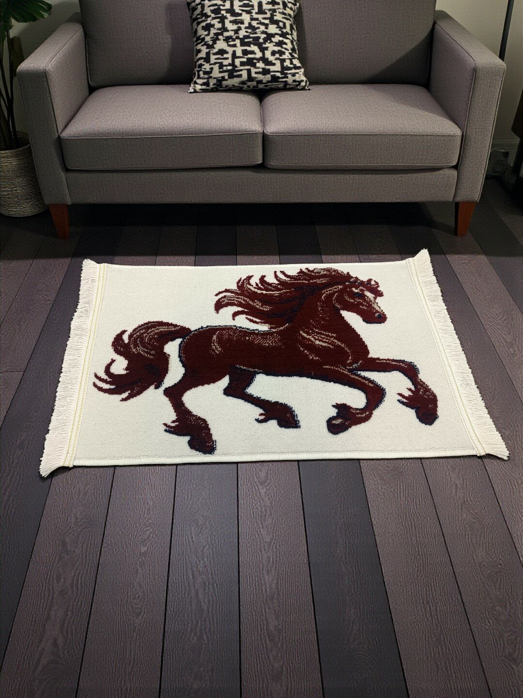 Коврик новогодний с размером 50х80 см (Лошадка) — фото 1