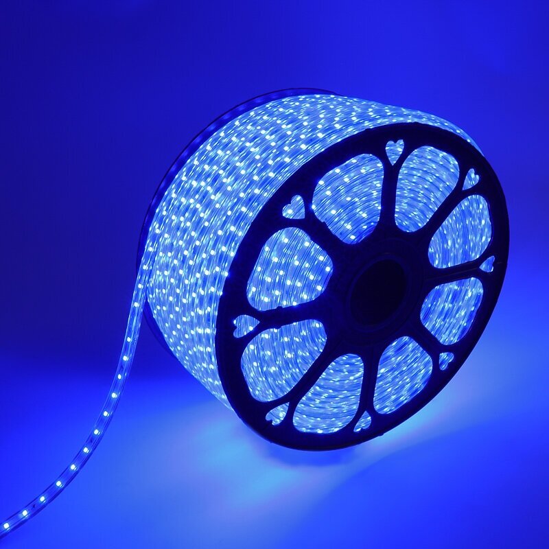 Светодиодная лента LED 220В, 10x7 мм, IP67, SMD 2835, 60 LED/m, свет синий, 100 м Neon-Night