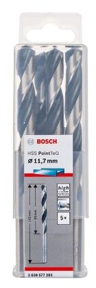 Сверло по металлу, винтовое, по бетону BOSCH PointTeQ 2.608.577.285 11.7 x 142 мм