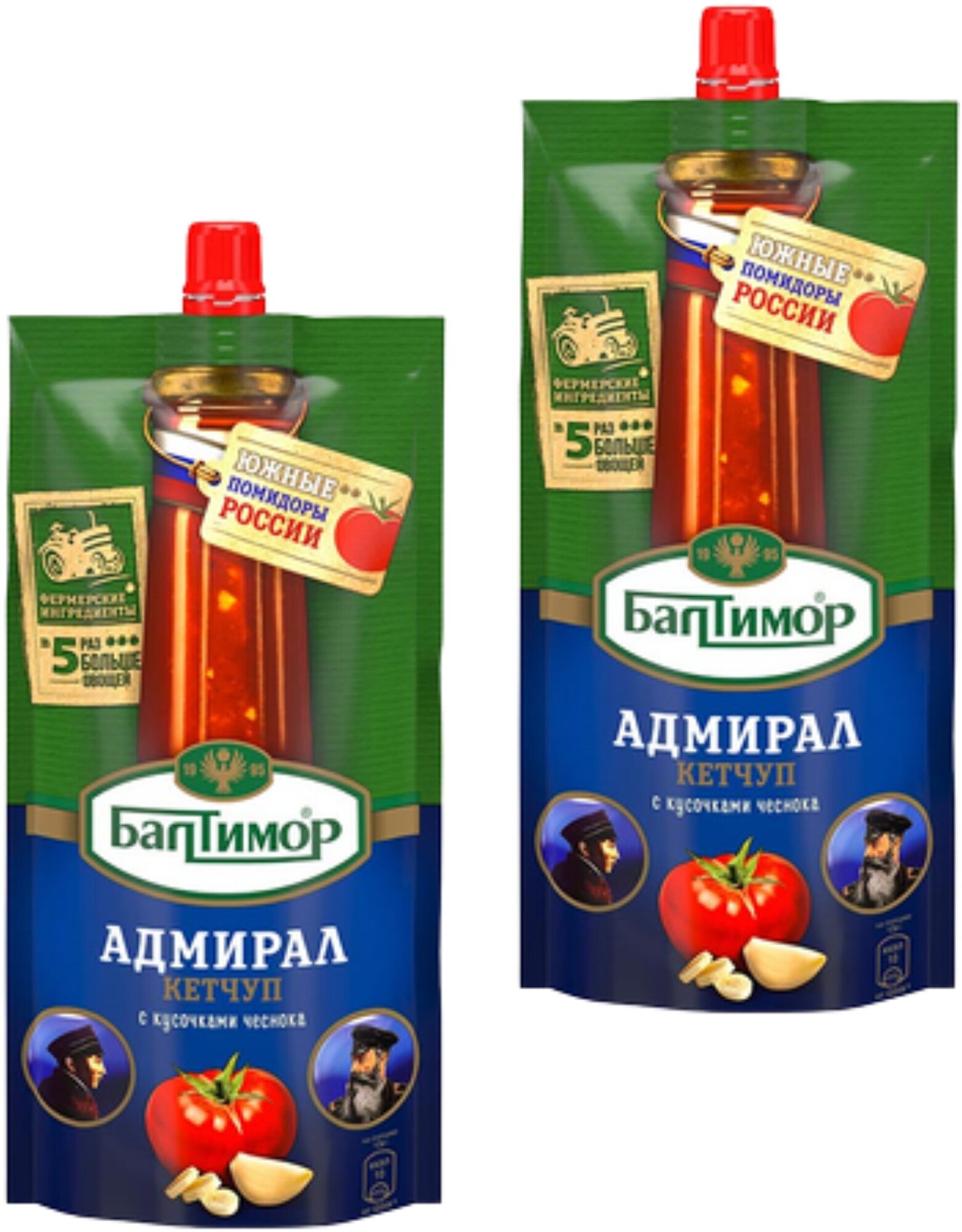 «Балтимор», кетчуп «Адмирал» с кусочками чеснока, 260 г, 2 штуки