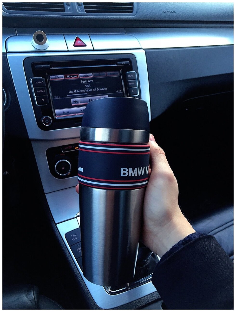 Термокружка BMW Motorsport Thermal Mug White Red Blue 80 28 2 318 268 нержавеющая сталь - фотография № 1