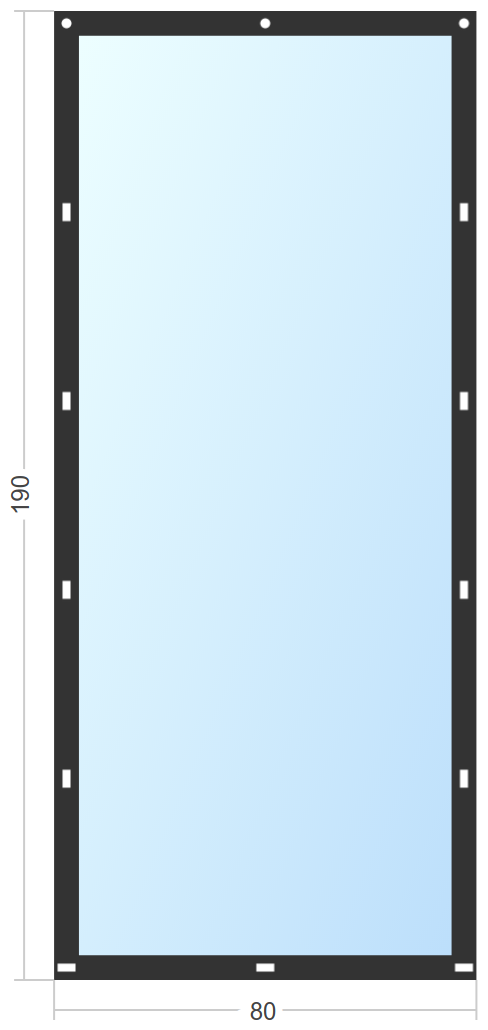 Мягкое окно Софтокна 80х190 см съемное, Скоба-ремешок, Прозрачная пленка 0,7мм, Черная окантовка, Комплект для установки - фотография № 3