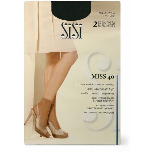 Гольфы Sisi, 40 den, 2 пары, размер 0 ( one size), черный гольфы omsa 40 den 2 пары размер 0 one size черный