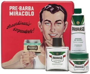 Набор для бритья Gino Vintage Selection Tin Green Range Proraso