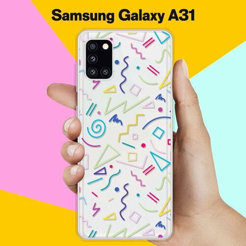 Силиконовый чехол Цветной узор на Samsung Galaxy A31 силиконовый чехол узор из пингвинов на samsung galaxy a31