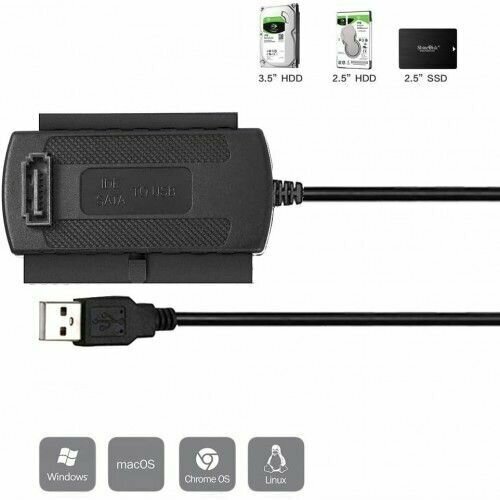 Кабель-адаптер USB2.0 ->SATA/IDE 2.5/3.5 + Б. п. universal external 12v 5v 2a hard disk power supply adapter high quality usb to sata ide adapters for hdd cd rom