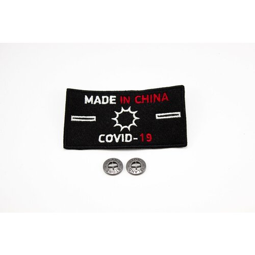 Патч COVID-19 MADE IN CHINA + 2 пуговицы vip for drop shipping link shoes made in china