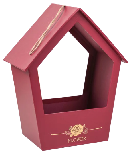 Коробка подарочная Yiwu Zhousima Crafts для цветов, 21х27х13 см, бордовый