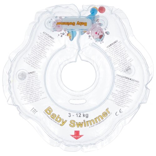 фото Круг на шею Baby Swimmer 0m+ (3-12 кг) с погремушкой прозрачный