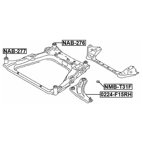 Nmb-T31f_шайба Подрамника! Nissan Febest арт. NMBT31F