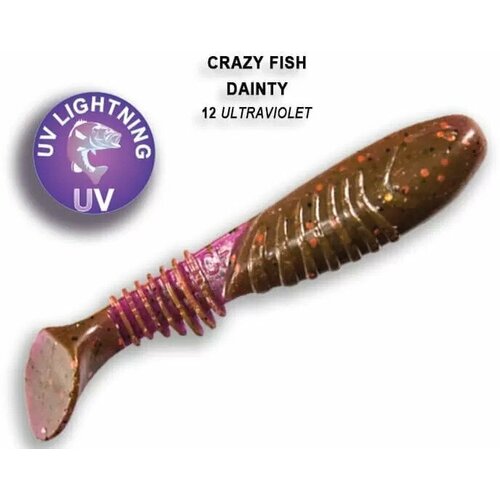 Силиконовые приманки Crazy Fish Dainty 3.3 25-85-12-6, 6шт. крючки офсетные crazy fish wide range offset hook 4 0 5 шт