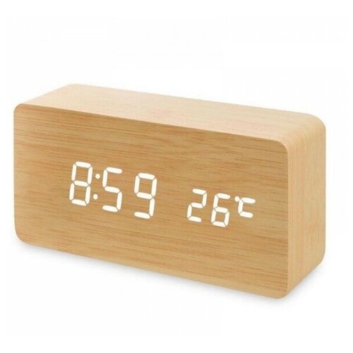 Настольные цифровые часы-будильник Lemon Tree VST-863 (Светло-бежевые)