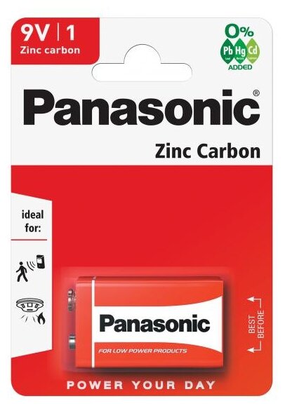 Батарейка Panasonic Zinc Carbon Крона/6F22