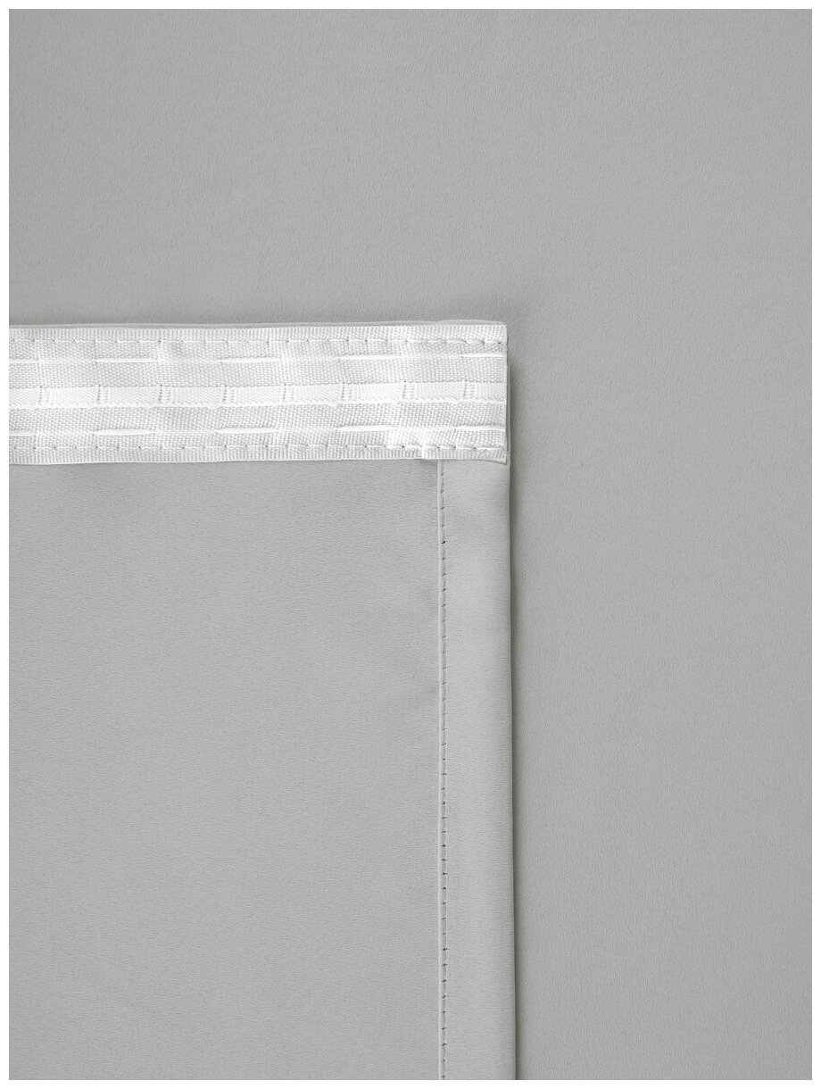 Комплект штор ТД Текстиль блэкаут, ширина 200см, высота 270см, в упаковке 2 шторы, цвет серебристый - фотография № 6
