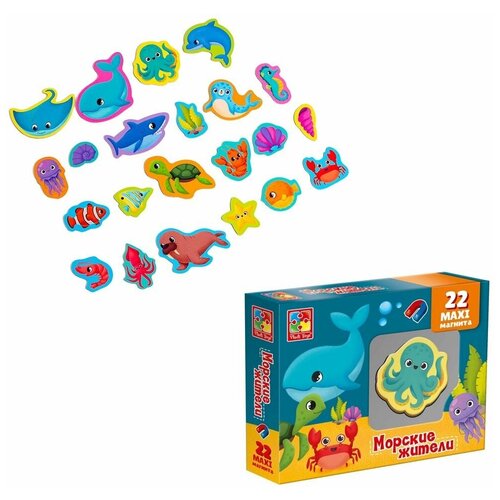 vladi toys набор магнитов vladi toys динозавры Развивающая игра Vladi Toys Набор магнитов Морские жители