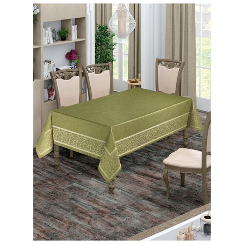 фото Скатерть do&co броде жаккард beril, зелёный ; размер:160 х 220 do & co