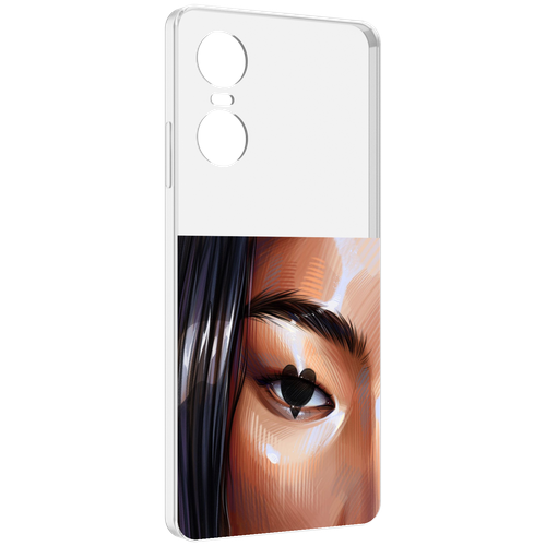 Чехол MyPads зрачок-сердце женский для Tecno Pop 6 Pro задняя-панель-накладка-бампер