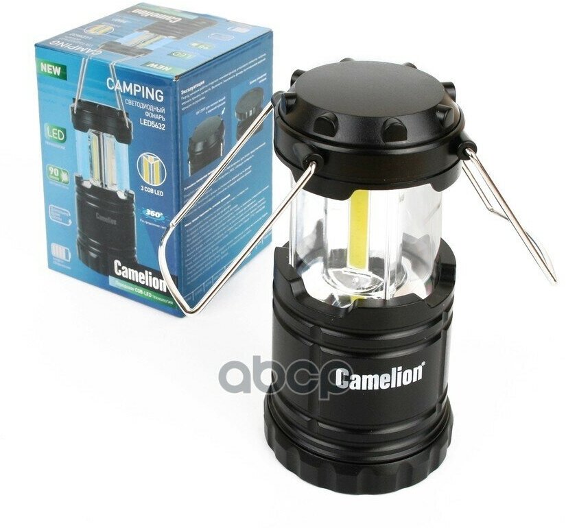 Фонарь Для Кемпинга 3Xr03, Черный, 3X Cob Led, Пласт. Кор. Camelion Led5632 Camelion арт. 13368