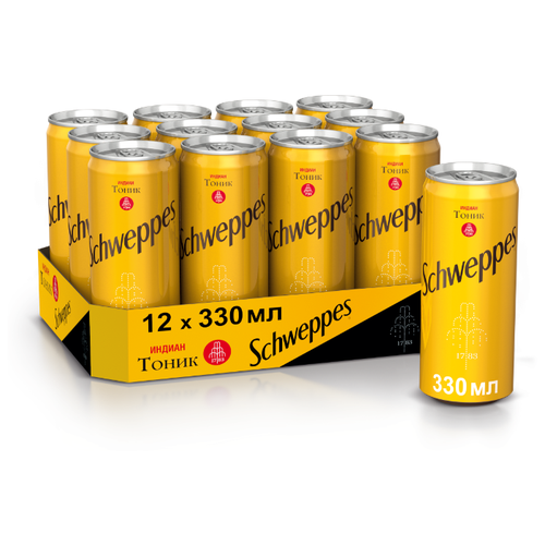 фото Газированный напиток Schweppes Indian Tonic, 0.33 л, 12 шт.