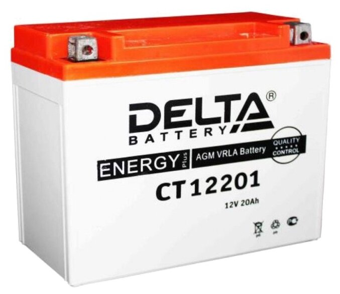 Аккумулятор для мототехники DELTA CT 12201 270А обратная полярность 20 Ач (177x87x154)