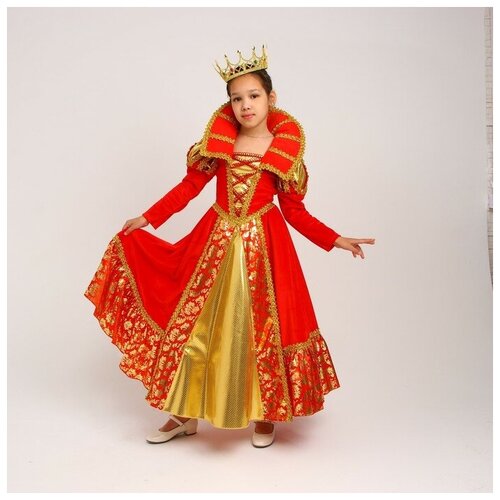 Карнавальный костюм «Королева», платье, корона, р. 40, рост 146-152 см карнавальный костюм королева платье корона р 40 рост 146 152 см