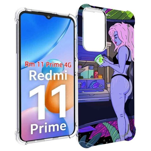 Чехол MyPads девушка любит покушать женский для Xiaomi Redmi 11 Prime 4G задняя-панель-накладка-бампер