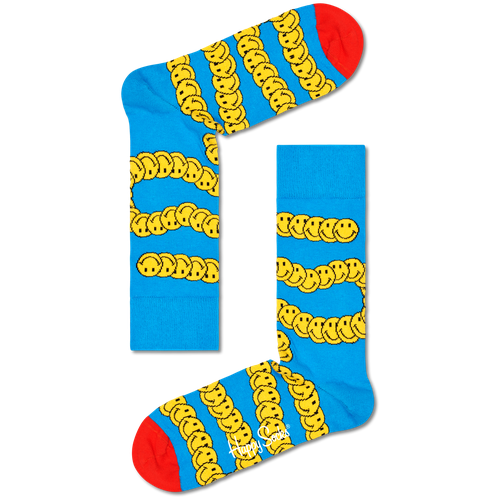 Носки Happy Socks, 2 пары, 2 уп., размер 36-40, желтый, голубой носки happy socks носки distorted smiley 6000