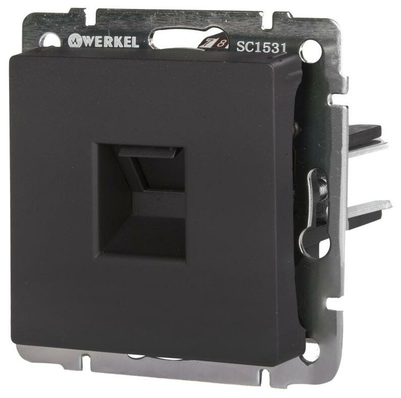 Черная Матовая Розетка Механизм Ethernet RJ-45 WL08-RJ-45 Werkel w1181008 - фотография № 8