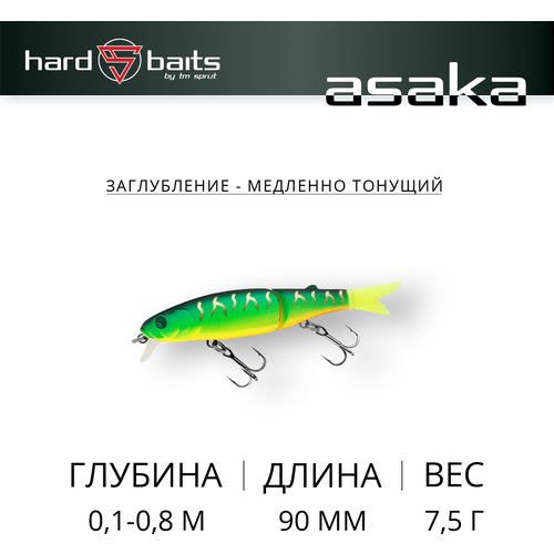 фото Воблер sprut asaka 90ss (slow sinking/90mm/7,5g/0,1-0,8m/ft1)