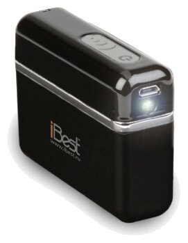PB-5200 черный, мобильное зарядное устройство с фонариком