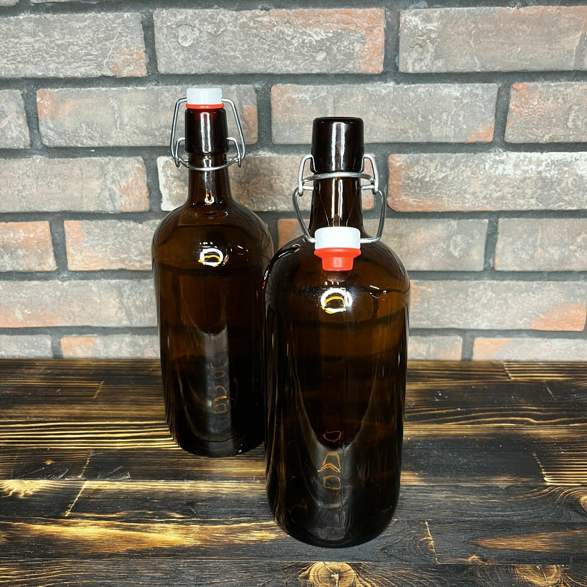 Бутылка с бугельной пробкой, 1 л, коричневая, комплект 12 шт. - фотография № 12
