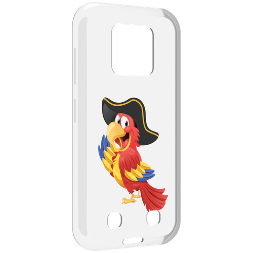 Чехол MyPads попугай-пират для Oukitel WP18 задняя-панель-накладка-бампер