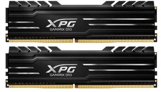 Память Adata 16GB DDR4 3200MHz XPG GAMMIX D10 Black Gaming Memory AX4U32008G16A-DB10 Non-ECC, CL16, 1.35V, Heat Shield, Kit (2x8GB), RTL