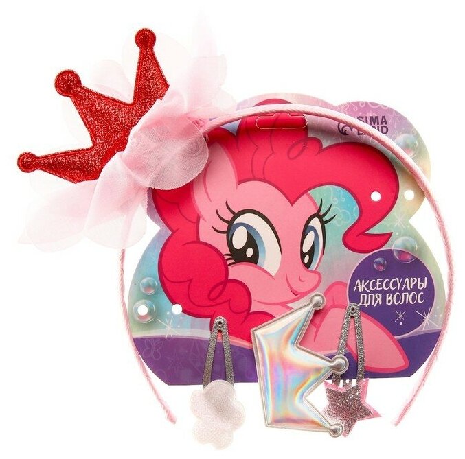 Набор аксессуаров для волос "Пинки Пай": ободок, заколки 3шт, My Little Pony