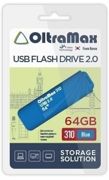 Флешка OLTRAMAX OM-64GB-310-Blue 64 Гб, синий