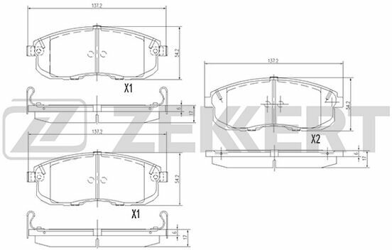 Колодки тормозные Nissan Juke (F15) 10-, Teana (J31, J32) 03- передние дисковые (GDB1003) Zekkert